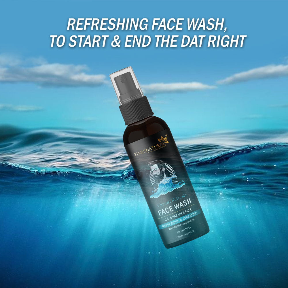 7Days Natural Ocean Refresh Face Wash Refreshing & Hydrating | SLS & Paraben Free | 100 ml image 5