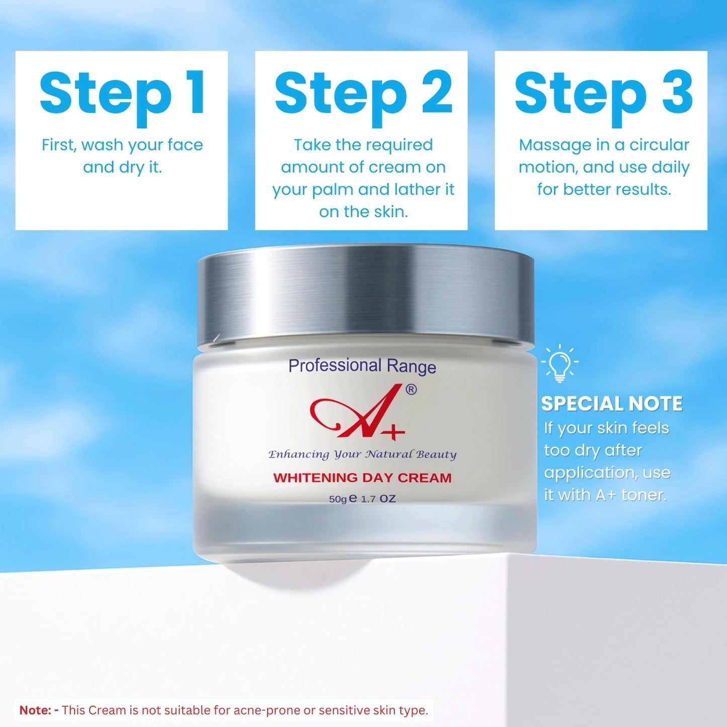 A+ Whitening Day Cream with SPF 50 image 5