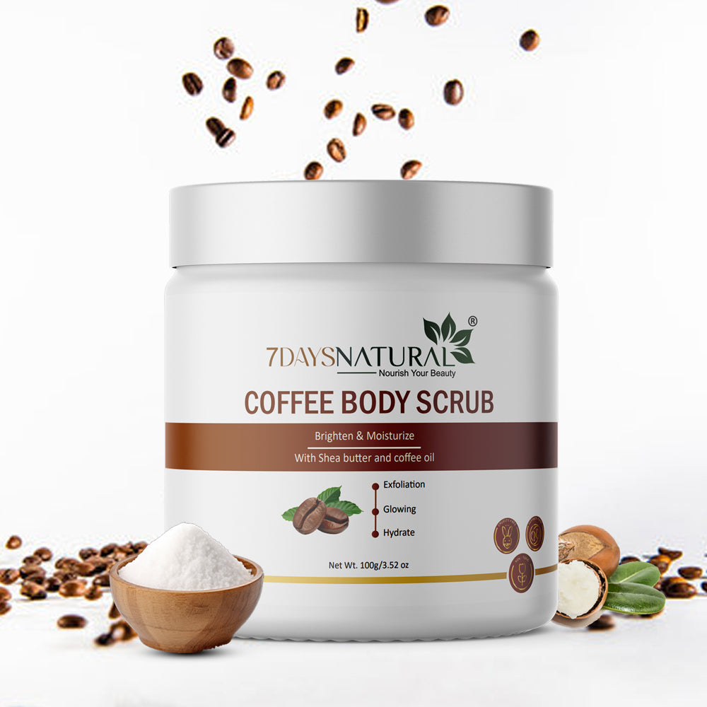 7Days Natural Coffee Body Scrub for Exfoliation, Tan Removal & Soft-Smooth Skin – 100% Natural Scrub image 0