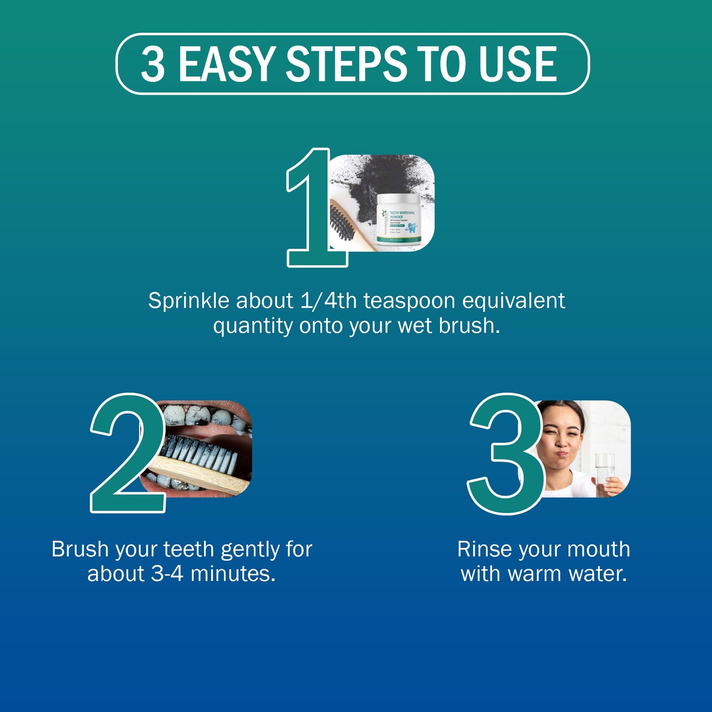 7Days Natural Activated Teeth Whitening Powder - Enamel Safe Teeth Whitener - 100g image 1