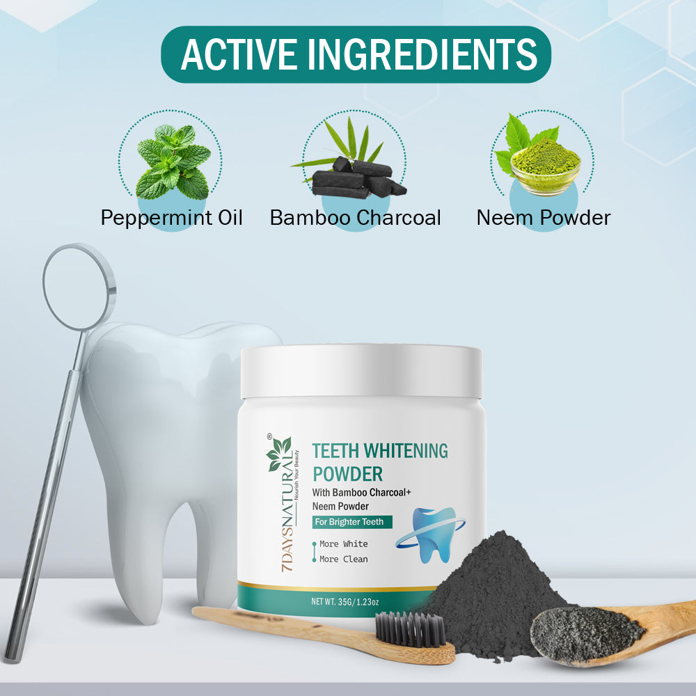 7Days Natural Activated Teeth Whitening Powder - Enamel Safe Teeth Whitener - 100g image 4