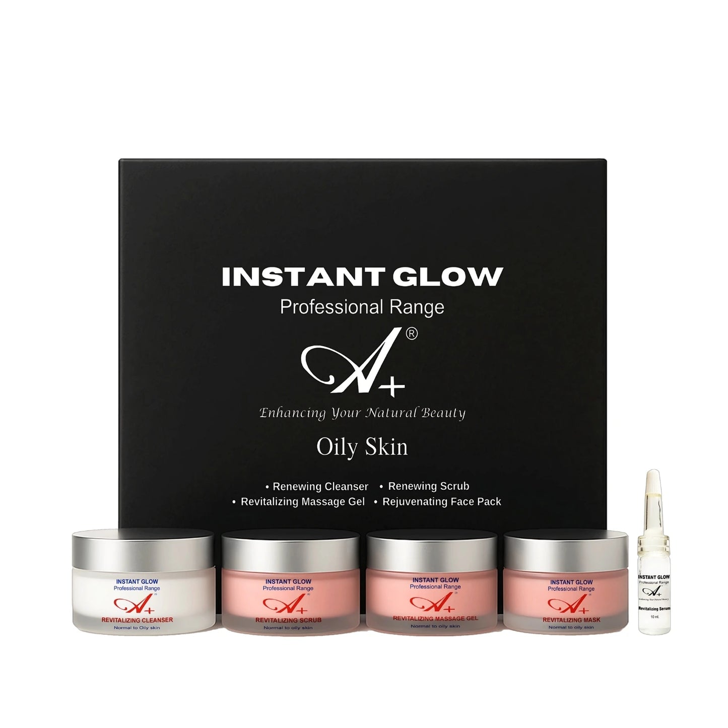 A+ Instant Glow Facial Kit For Oily Skin (400gm+10 ml) image 0