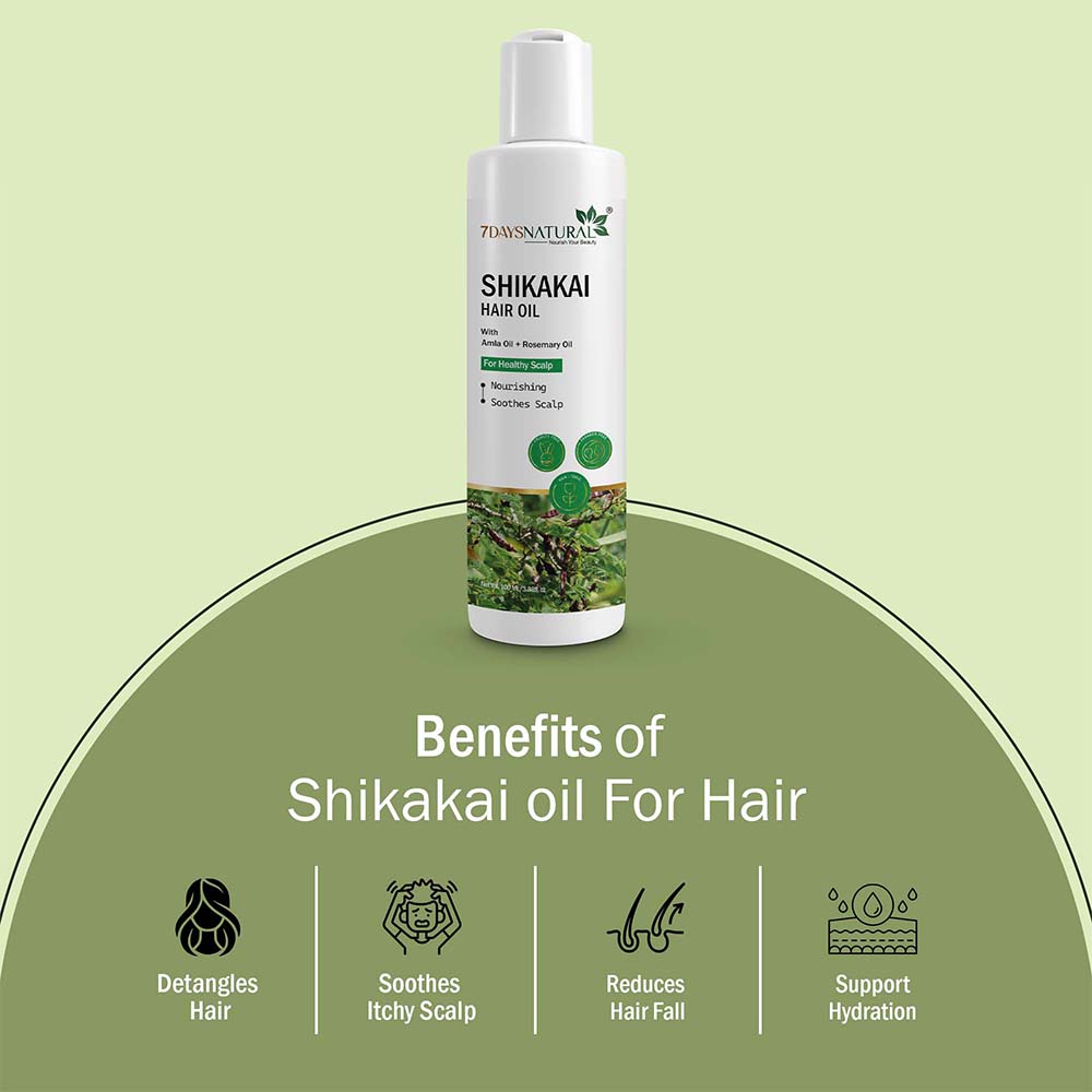 7Days Natural shikakai hair fall dandruff control & new hair growth Hair Oil (100 ml) image 1