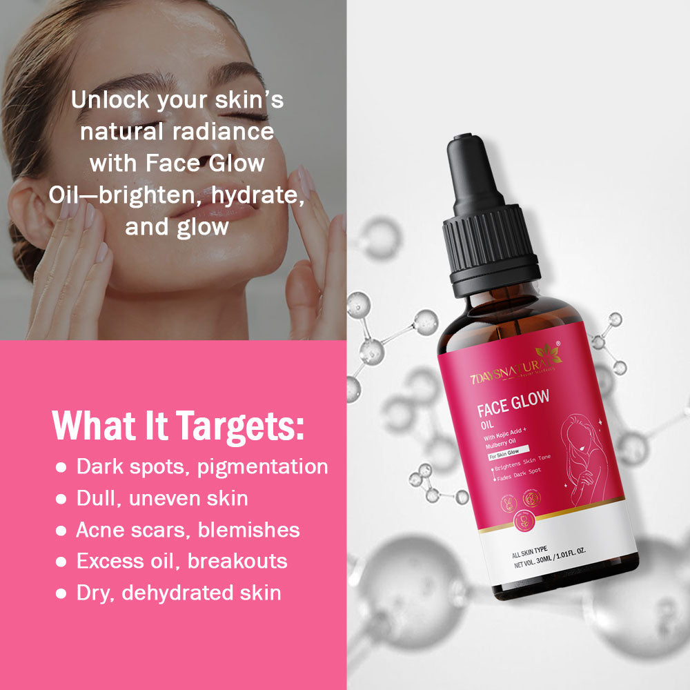 7 Days Natural Face Glow oil | Anti ageing Spotless Skin | Sun Protection oil (30 ml) image 4