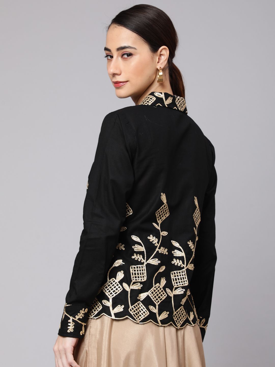 Black Embroidered Shirt