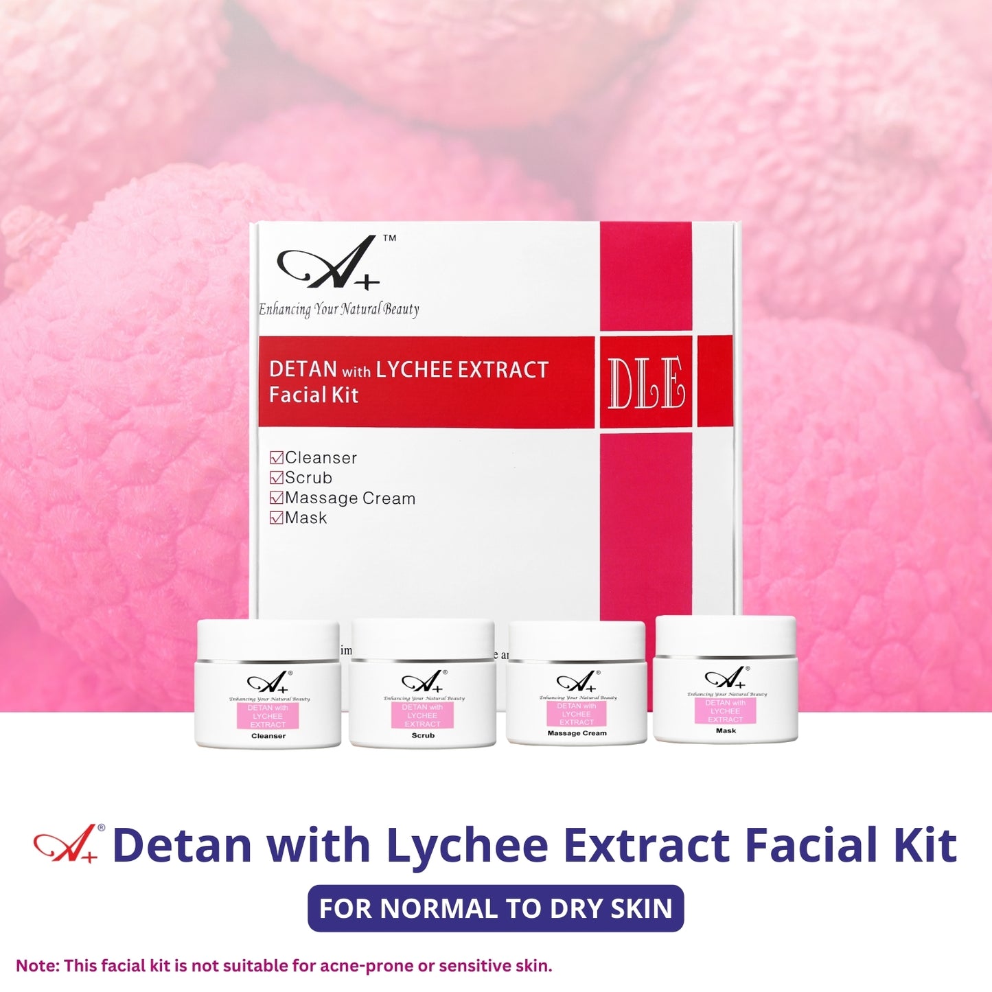 A+ Detan with Lychee Extract Facial Kit image 1