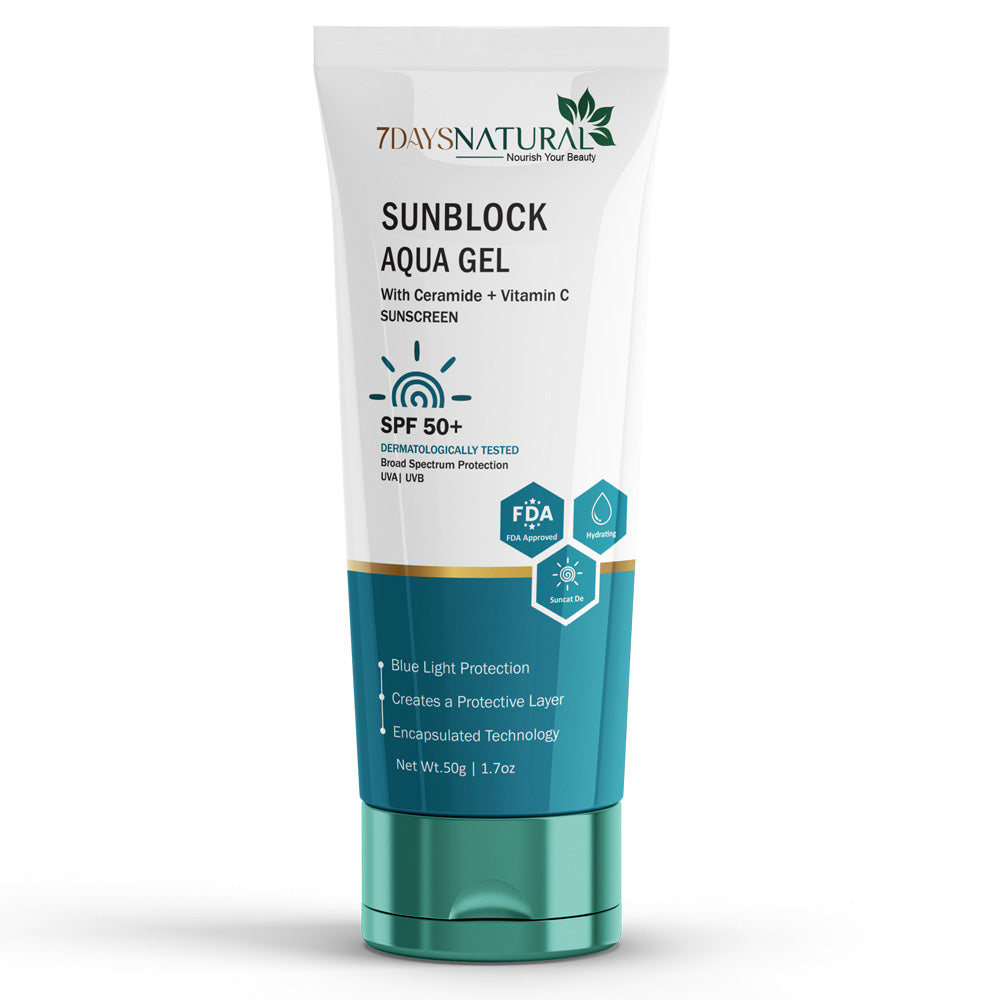 7 DAYS NATURAL Sunblock Aqua Gel Cream For Men & Women - 50GM image 3