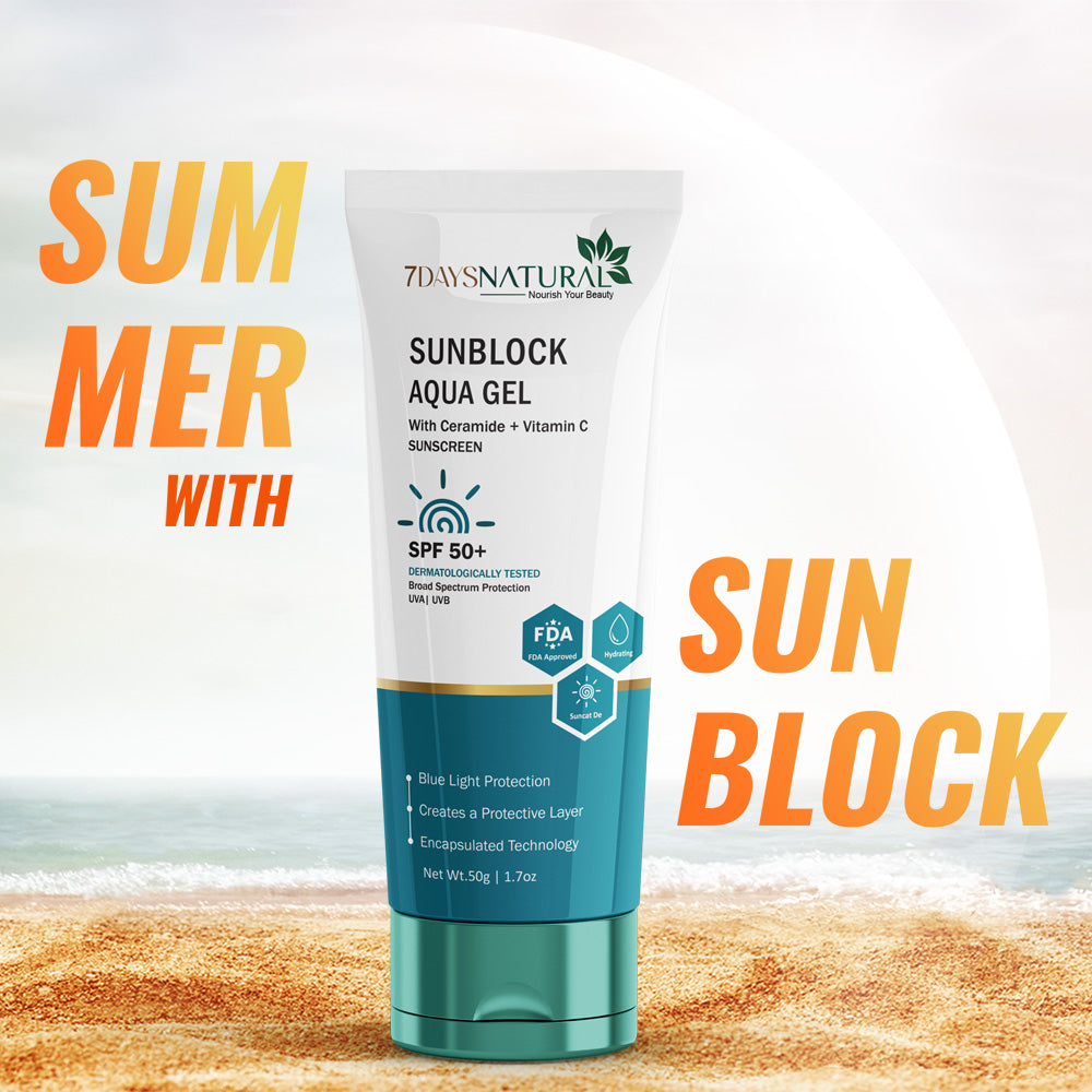 7 DAYS NATURAL Sunblock Aqua Gel Cream For Men & Women - 50GM image 7