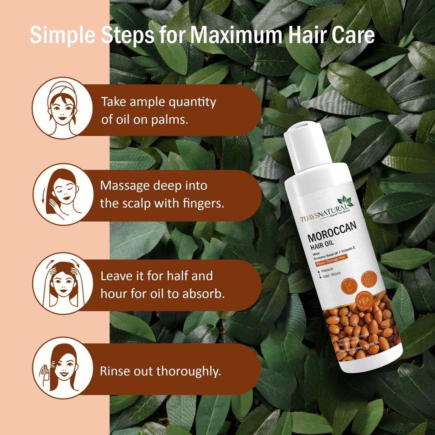 7Days Natural Moroccan Argan Hair Oil 100 ml | 7Days Natural image 4