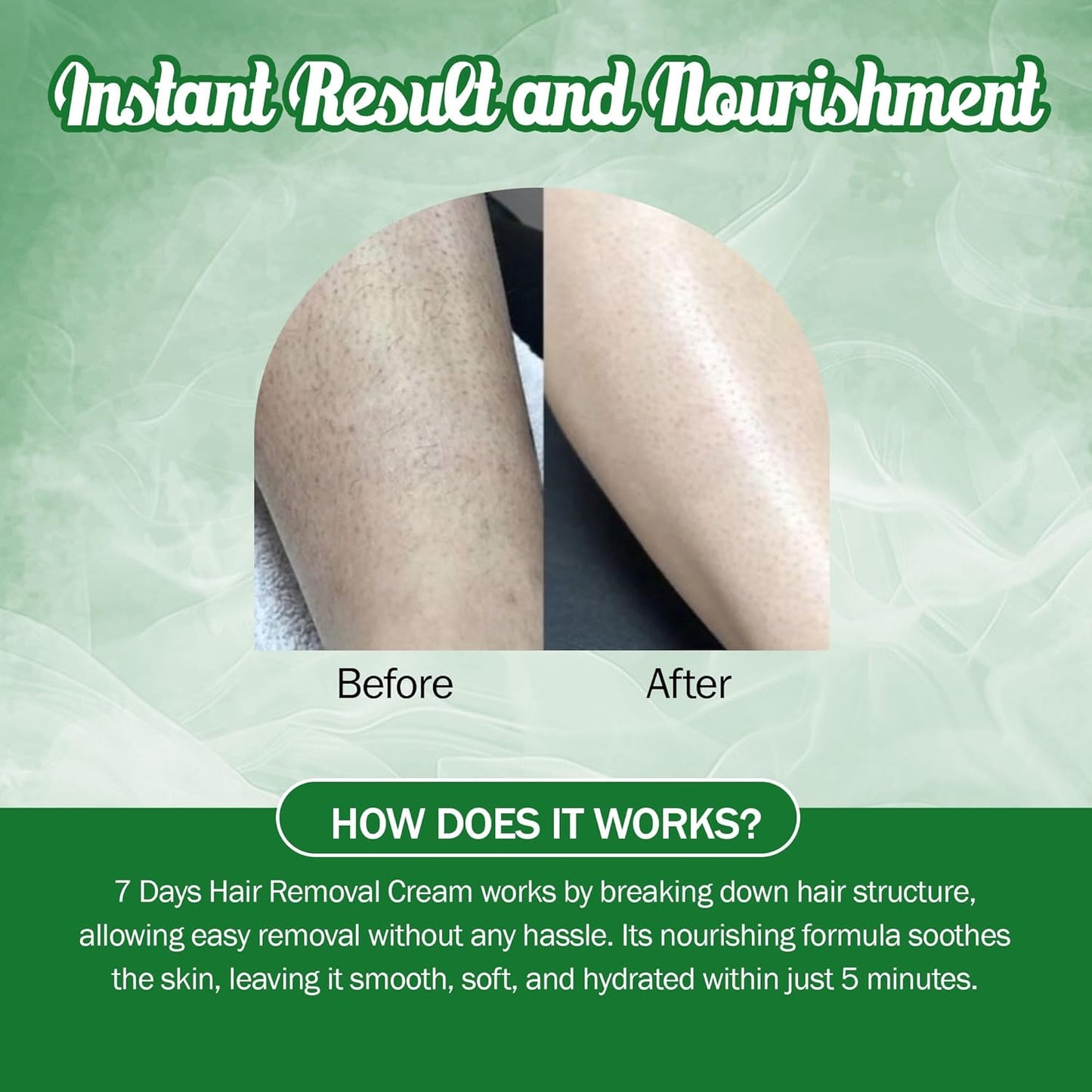 7 DAYS NATURAL Set Of 2 Hair Removal Cream With No Pain For Women & Men - 30GM Each image 4