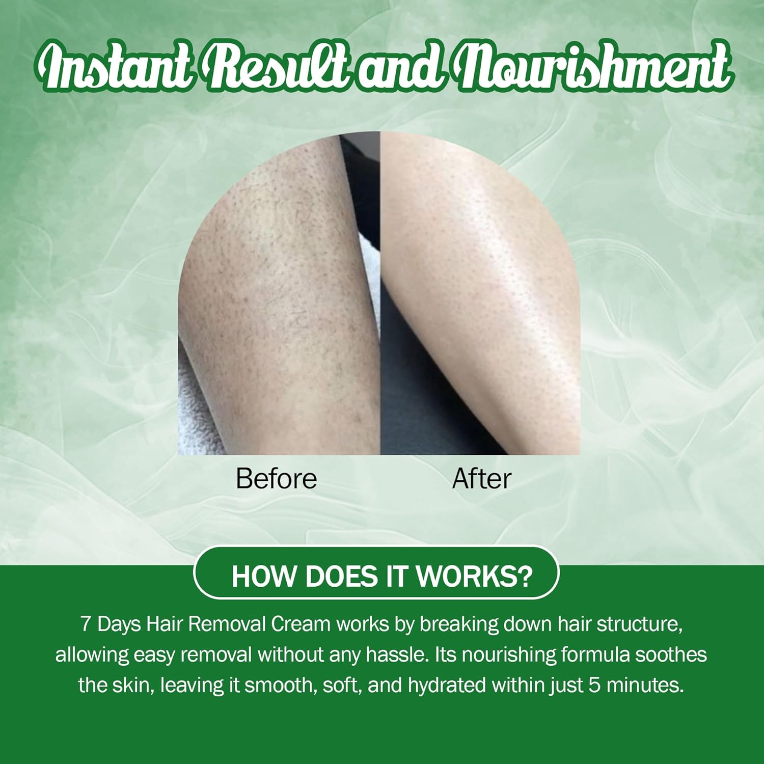 7 DAYS NATURAL Set Of 2 Hair Removal Cream With No Pain For Women & Men - 30GM Each image 4