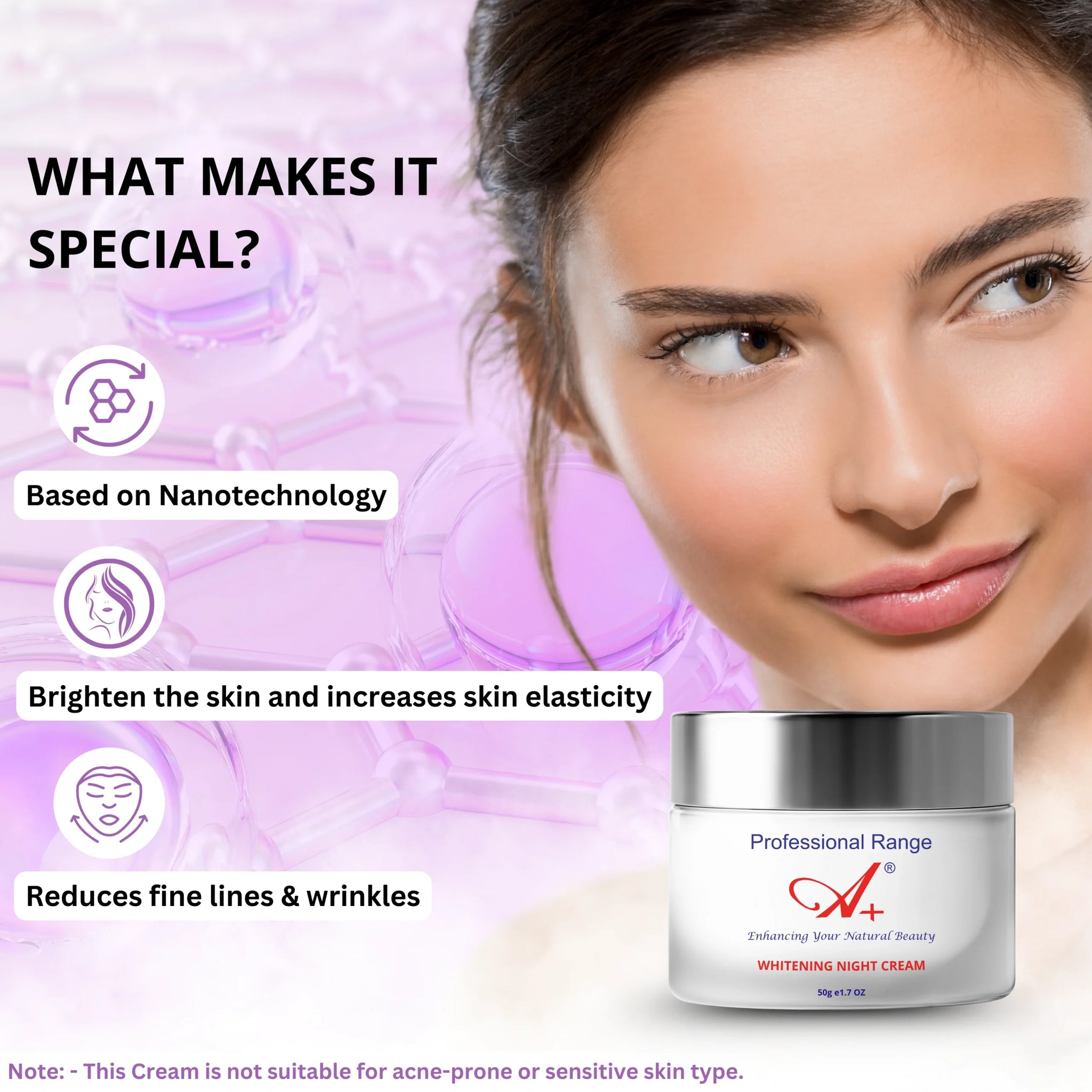 A+ Whitening Night Cream – 50gm image 3