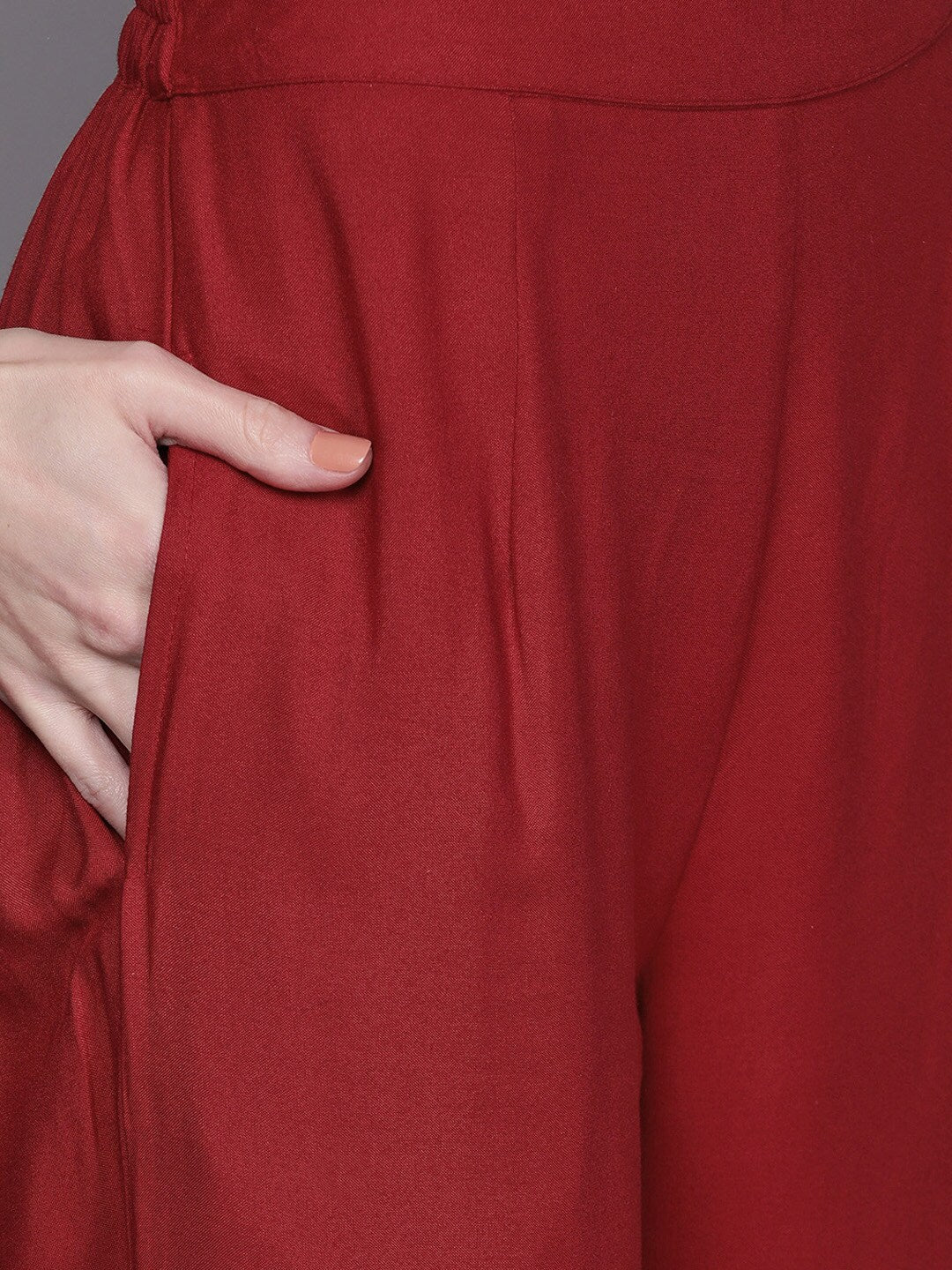 Beige Checked Kurta With Palazzo - Elganza