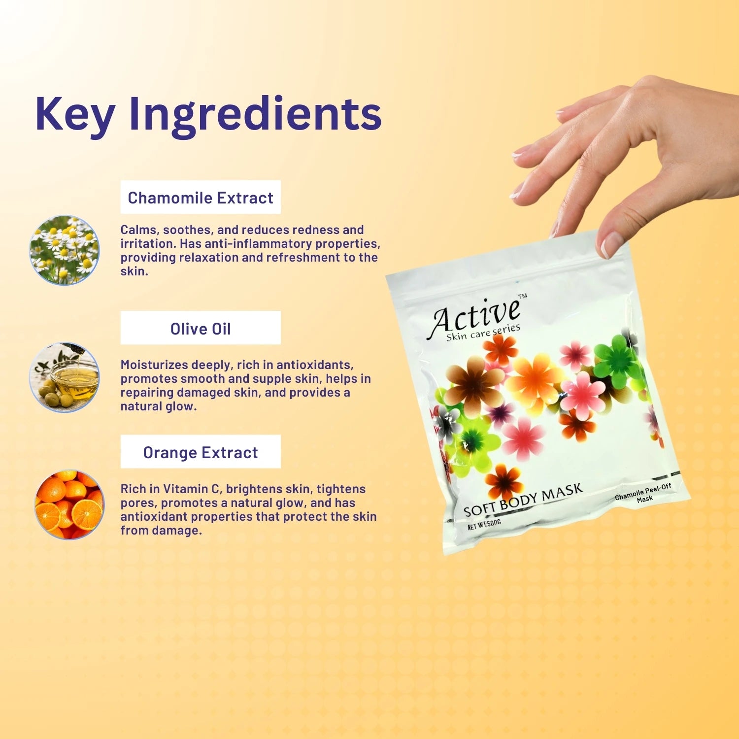 Active Chamomile Peel Off Mask 500gm image 2