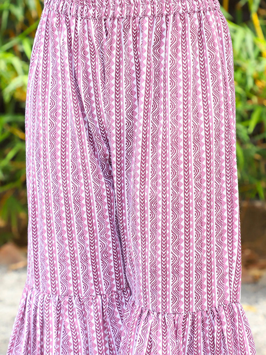 Pink Printed Cotton Kurta and Sharara with dupatta - Elganza
