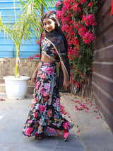Black Multi Color Digital print Lehenga Choli - Elganza