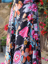 Black Multi Color Digital print Lehenga Choli - Elganza