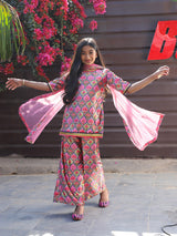 Pink Color velvet Kurta Set with Dupatta - Elganza