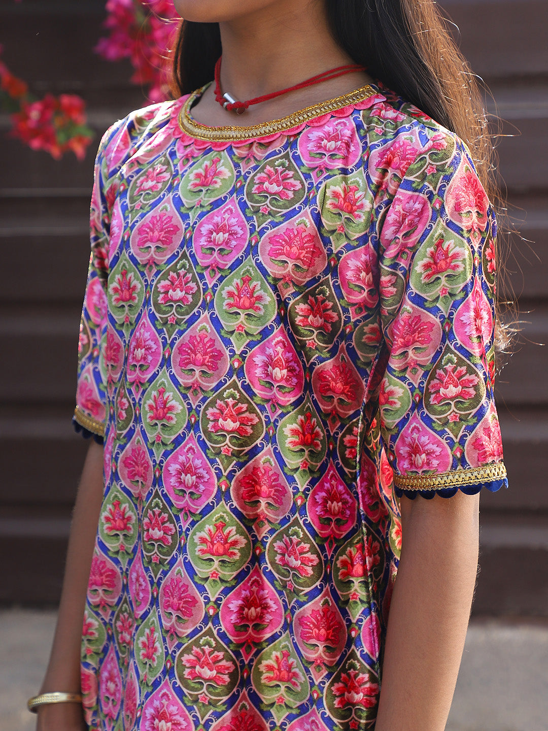 Pink Color velvet Kurta Set with Dupatta - Elganza