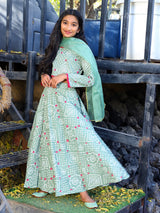 Mint bandhani Lehenga Choli - Elganza