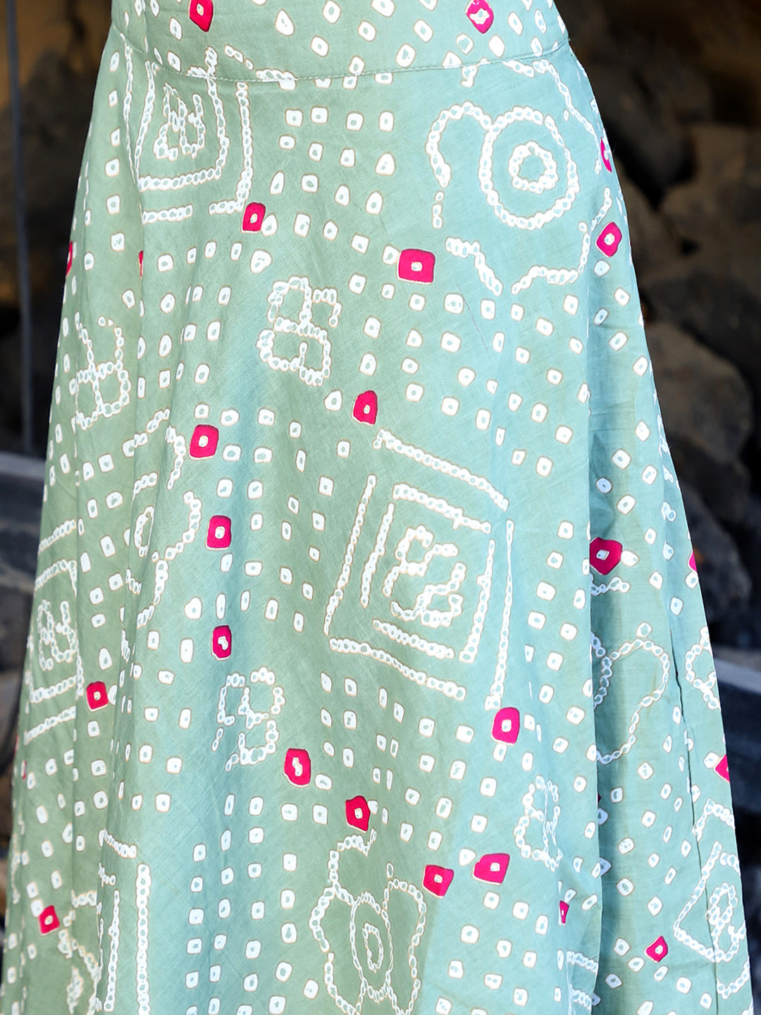 Mint bandhani Lehenga Choli - Elganza