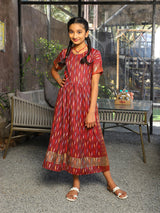 Maroon Maxi Dress - Elganza
