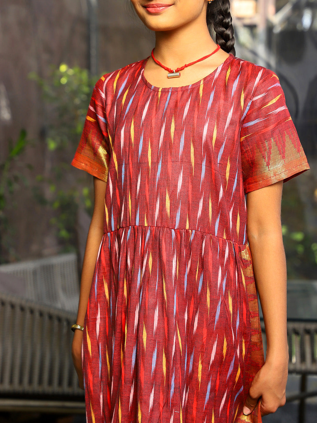 Maroon Maxi Dress - Elganza