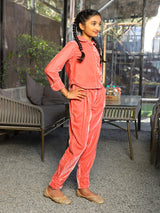 Peach Velvet Clothing Set - Elganza