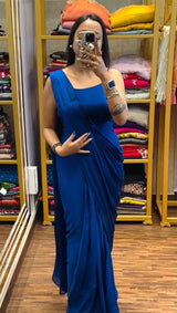 🛍️ Ready To Wear Saree with Blouse & Designer Shrug Set