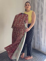 Maroon Pure Cotton Paisley Maternity Kurta Pant Set