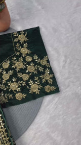 Embroidered Velvet Saree for Winter Festive & Wedding Wear