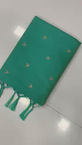 ✨ Super Hit Pure Silk Saree – Pure Soft Gold Zari Kanchivram Paithani Silk with Contrast Kadiyal Border & Heavy Mina Zari Pallu