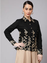 Black Embroidered Shirt